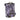 Front view of The Drifter - Smell Proof Rolltop Backpack, featuring black straps against a purple and gray patterned rolltop design.
