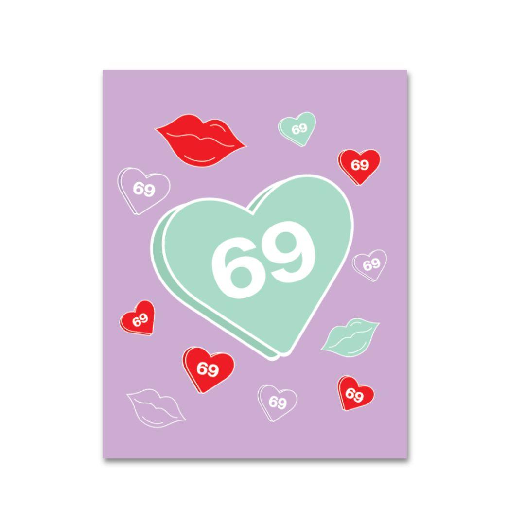 69 Hearts Naughty Greeting Card