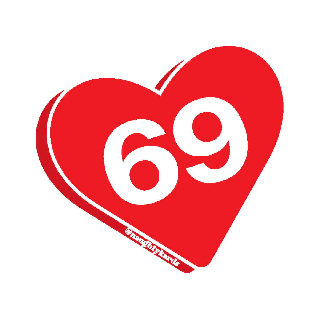 69 Heart Naughty Sticker