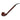 A side view of the Bent Brandy Cherry Wood Shire Pipe, showing the curved stem and polished wood grain.