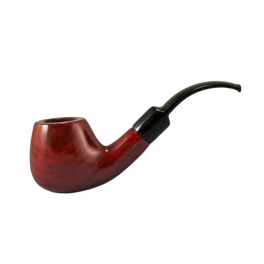 Bent Apple Saddle Stem Cherry Wood Shire Pipe