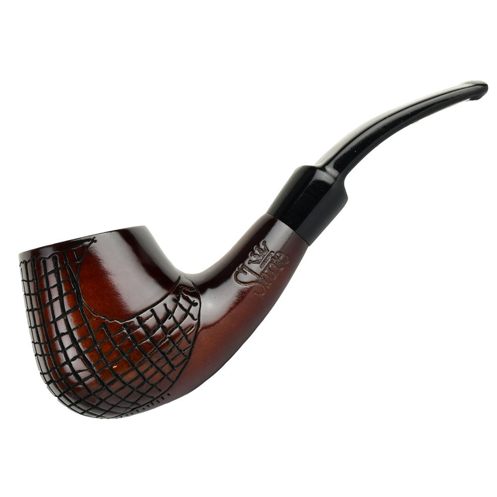 Engraved Brandy Cherry Wood Shire Pipe