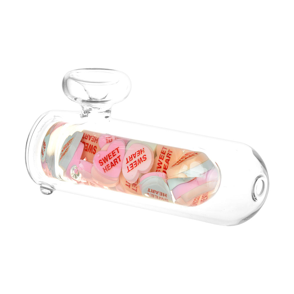 Valentine Hearts Glass Hand Pipe