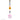 Top-down view of the Ooze Movez Wireless Speaker 510 Vape Battery hanging from a colorful patterned lanyard with an orange retractable clip and pink speaker.