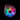Top-down close-up of the iridescent, multicolored Ooze Movez Wireless Speaker 510 Vape Battery showing its circular LED ring and glossy pink casing