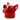 Front view of the French Bulldog Grinder, a red ceramic grinder shaped like a bulldog’s head, set against a plain white background.