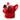 Front view of the French Bulldog Grinder, a red ceramic grinder shaped like a bulldog’s head, set against a plain white background.