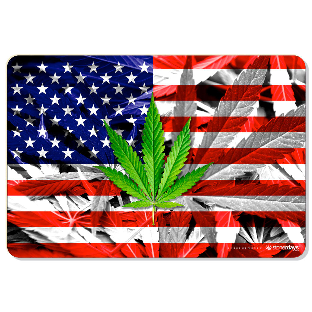 USA Cannabis Flag Dab Mat