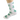 A close-up, angled view showcases the Cannabis Leaf Cotton Crew Socks on a foot, displaying a repeating leaf pattern.