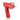 Front view of the Auto9 - Fully Automatic Grinder, a red handheld device with a clear conical grinding chamber.