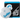 Front view of the Cookie Bite Pipe, showcasing its blue and white design against a dark background.