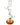 Vertical close-up of a green-tinted DankStop 12" Raked Zig Zag Bubble Base Bong showing its twisted zig-zag neck and a swirled orange bubble base on a white background