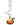 Studio-lit side view of the DankStop 12" Raked Zig Zag Bubble Base Bong showing a clear zig-zag neck rising from a round amber-and-red swirled bubble base with a tilted downstem and bowl.