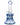 Front view of the 6" Raked Blue Mini Bong, showcasing its raked blue glass and compact size.