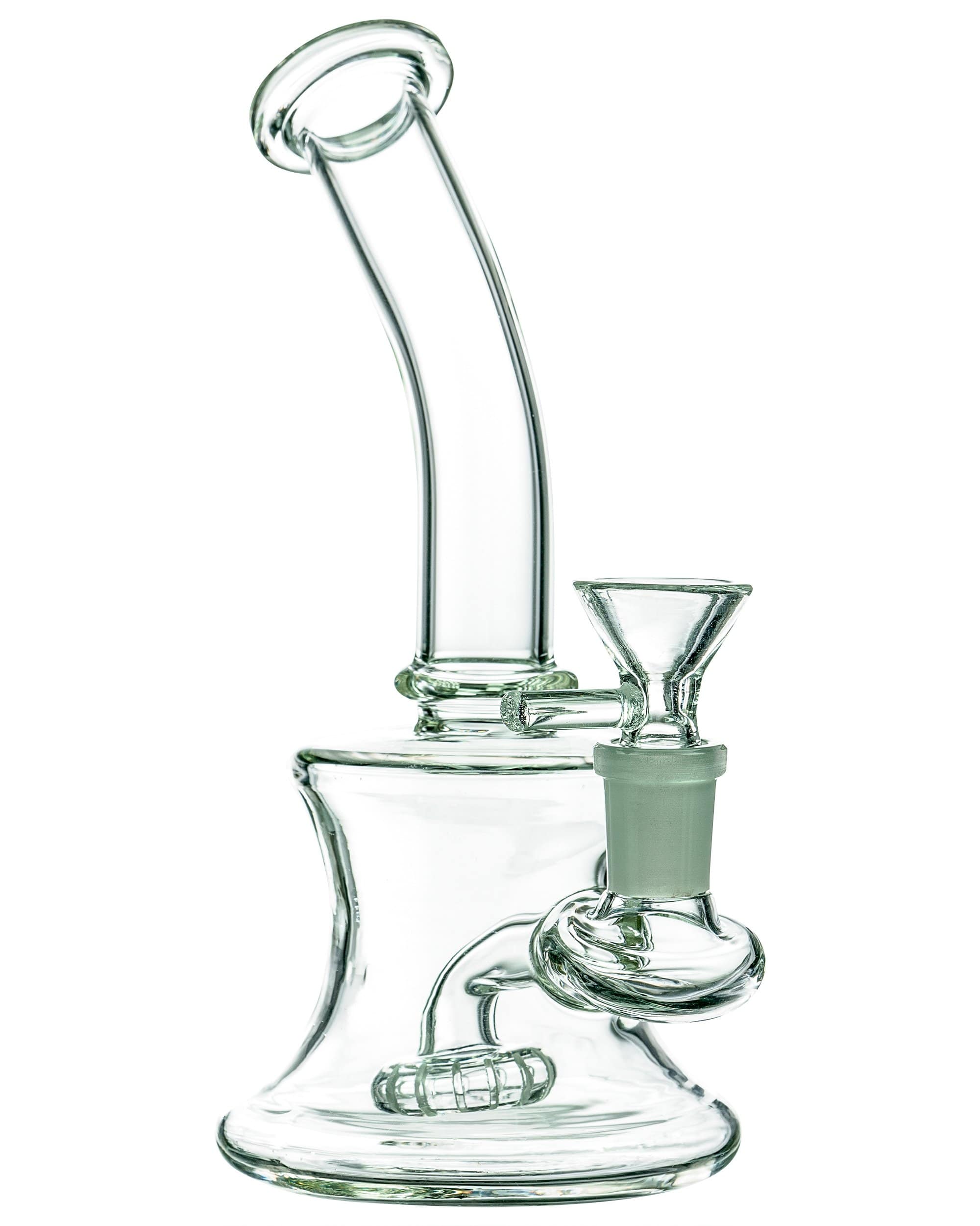 LA Pipes 7 inch Clear Bent Neck Compact Travel Rig