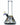 Front view of the 8" Raked Beaker Water Pipe with a raked design, showcasing its clear glass construction and beaker shape.