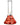 An 8” Raked Beaker Water Pipe with red rakes is shown in a frontal view against a plain white background.