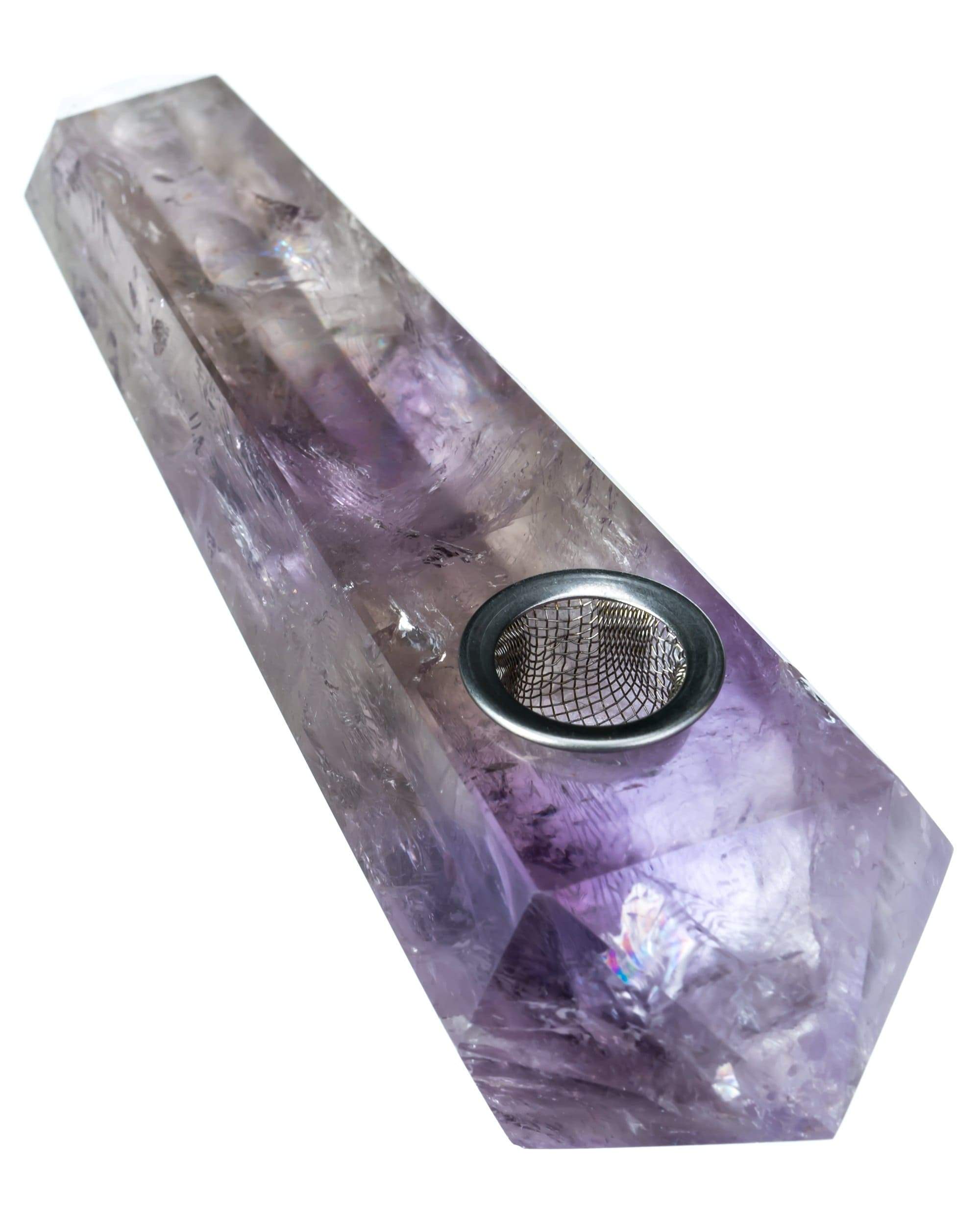 Amethyst Quartz Crystal Stone Pipe