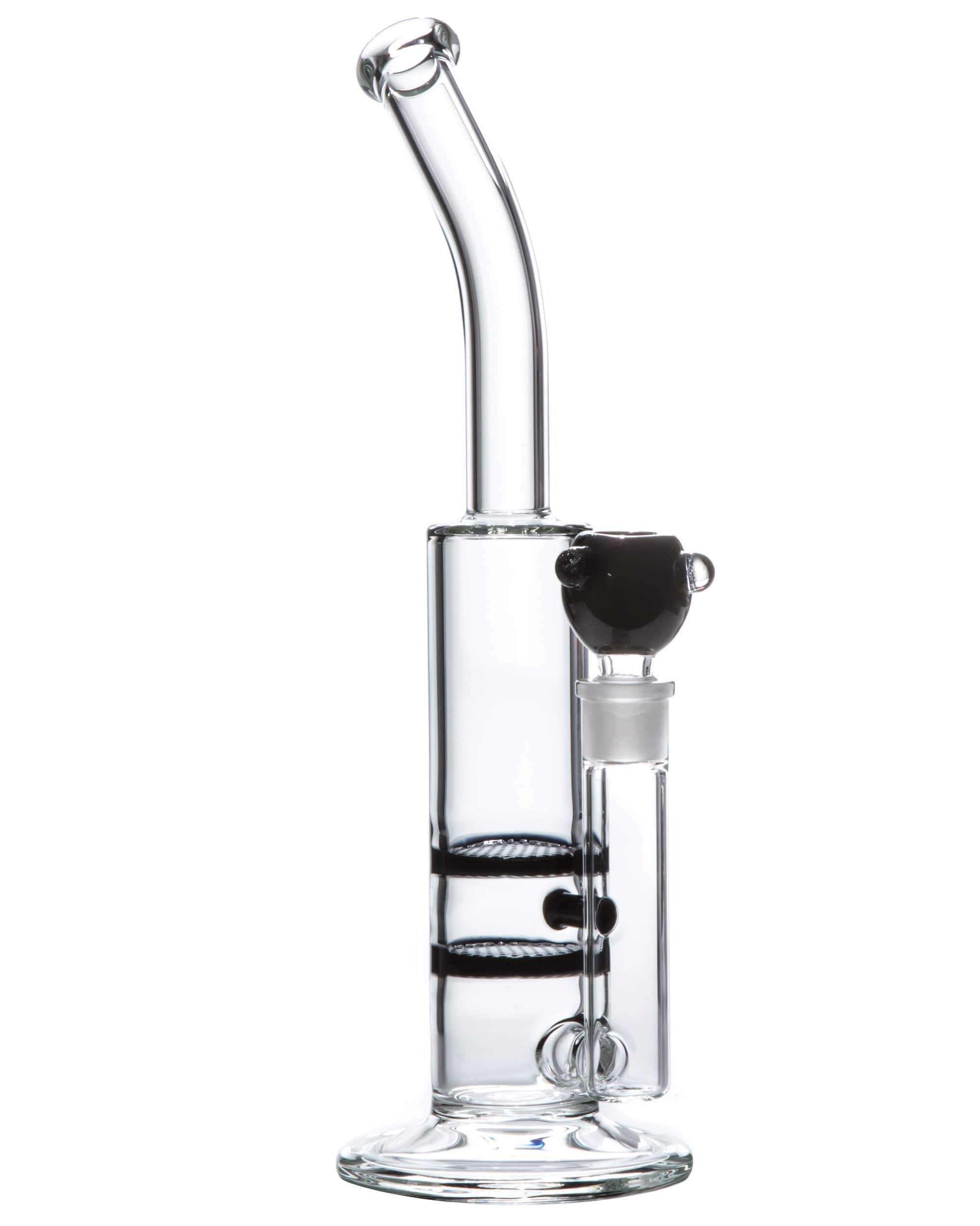 DankStop - Bent Neck Double Honeycomb Perc Water Pipe