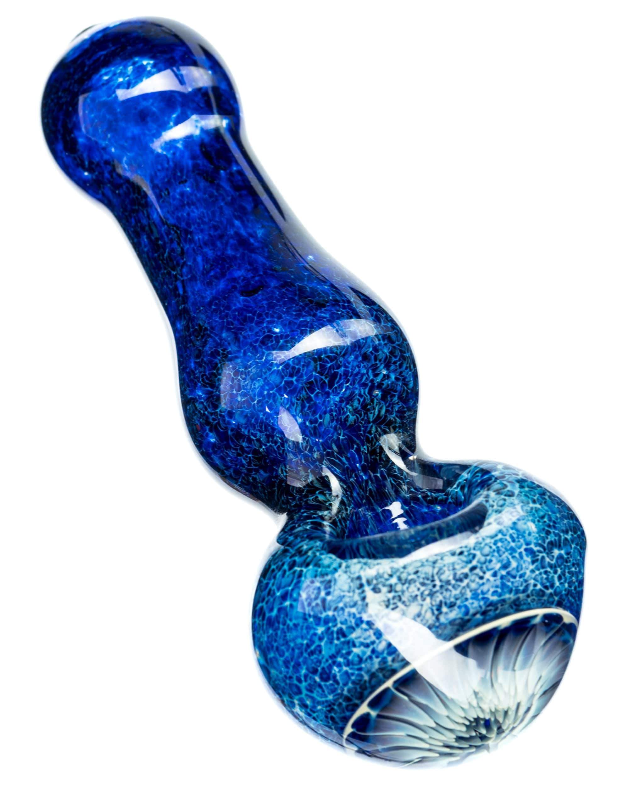 Blue Spoon Pipe with Mushroom Milli