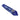 A side view of the Crystal Pipe, a translucent blue glass pipe with a sculpted, pointed end.