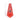 Front view of the Crystal Pipe, a red, triangular glass pipe with a textured surface and visible mouthpiece.