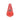 Front view of the Crystal Pipe, a red, uniquely shaped smoking pipe with a smooth finish.