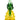 A front view of the Funky Pineapple Bong, showcasing its textured, yellow glass design and unique, curved neck.
