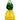 Front view of the Funky Pineapple Bong, a textured yellow glass piece with a rounded base and upward-curving neck.