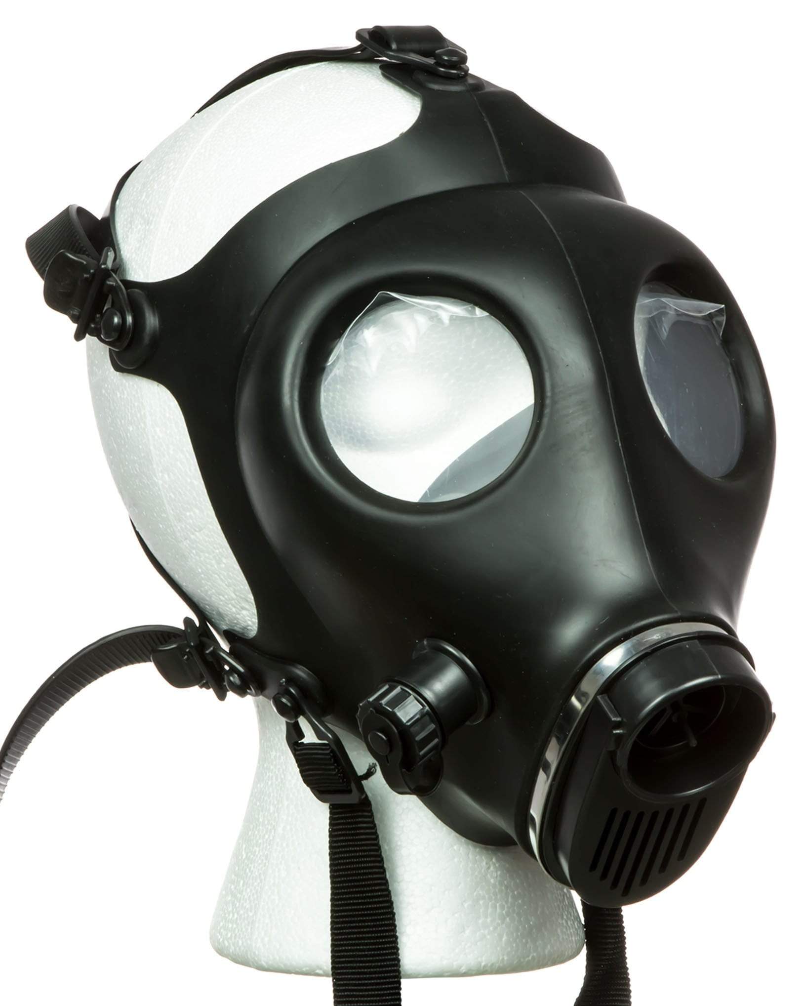 black gas mask