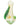 A close-up, angled view of the Leafy Green Mushroom Milli Spoon Pipe, showing its smooth, rounded glass form.