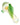 A side view of the Leafy Green Mushroom Milli Spoon Pipe, showcasing its curved shape and translucent green glass.