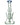 A straight-on view of the Marble Studded Dab Rig With Colored Accents, featuring clear glass and small, decorative studs.