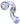 A three-quarter view of the Maria Ring Sherlock Pipe, showing the curved glass design with a purple accent on the mouthpiece.