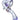 A studio shot of the Maria Ring Sherlock Pipe, showcasing its curved form and purple accents in clear glass.