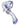 A studio shot of the Maria Ring Sherlock Pipe, showcasing its curved form and purple accents in clear glass.