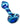 A diagonally angled view of the “Neptune” Fumed Mini Spoon Pipe, showcasing its blue glass and rounded bowl.