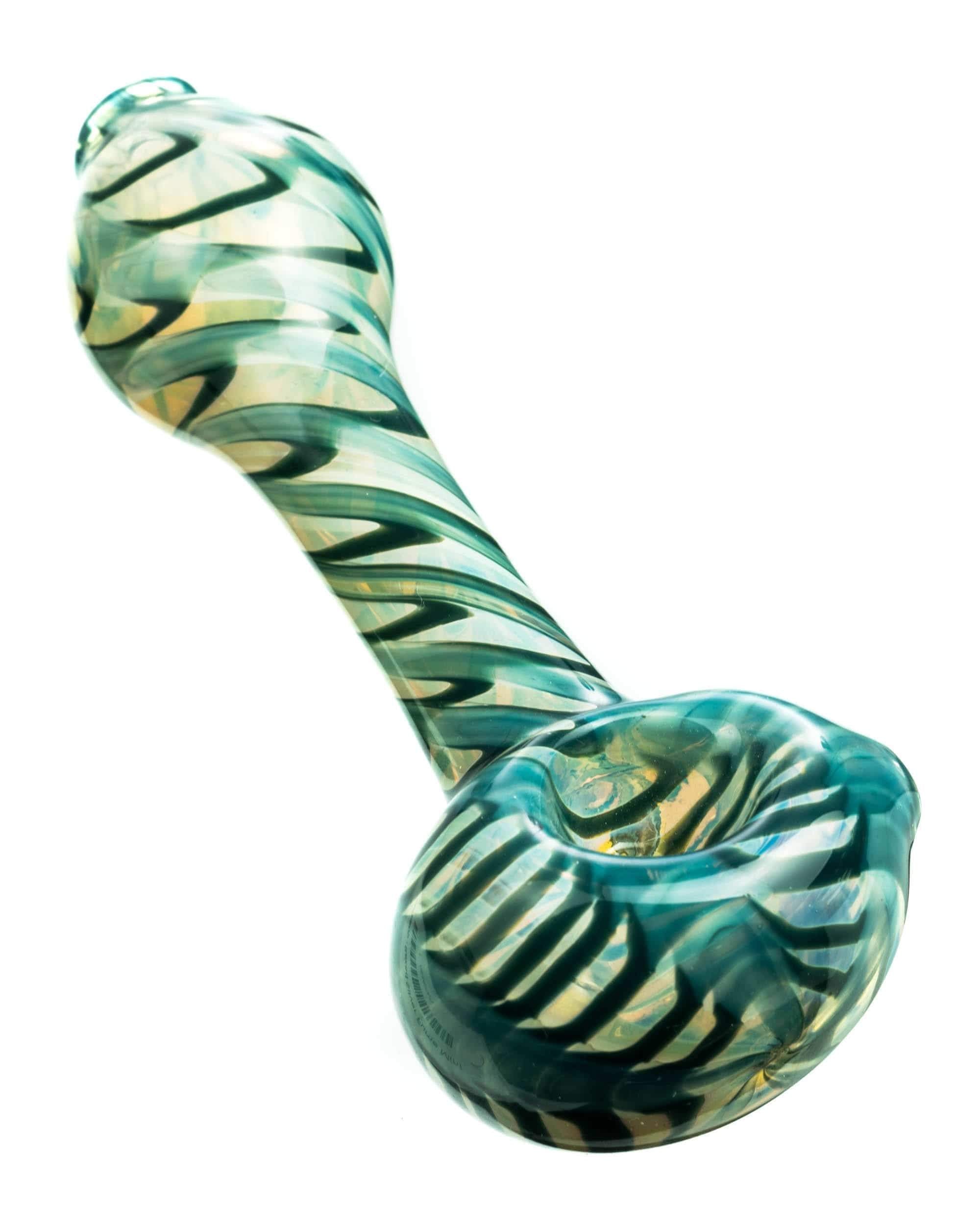 Raked Silver Fumed Mini Spoon Pipe