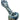 Front view of the Raked Silver Fumed Spoon Pipe, a glass pipe with swirling silver and blue patterns.