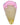 Front view of the Single Scoop Ice Cream Spoon Pipe, a tan glass pipe shaped like an ice cream cone.