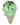 A close-up, angled view of the Single Scoop Ice Cream Spoon Pipe, showing the curved, green glass design.