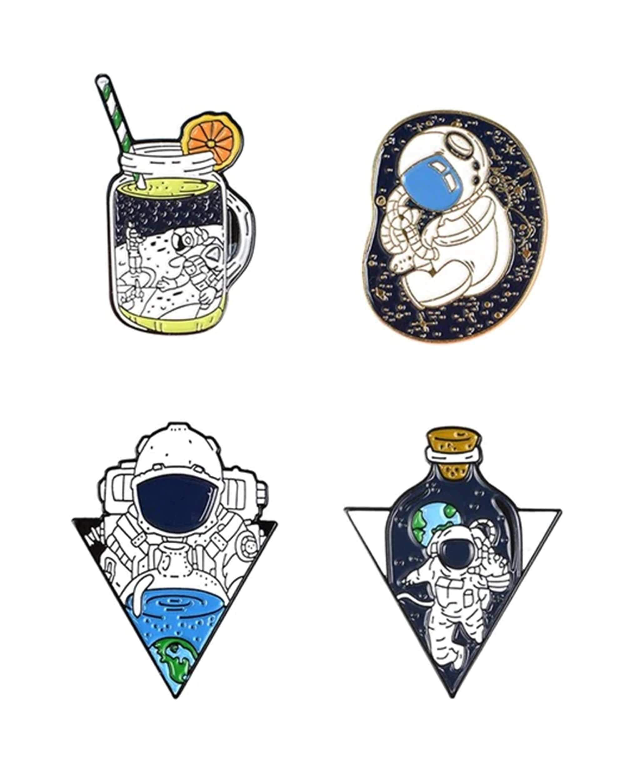 Astronaut Themed Pins 4 Pack