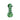 Front view of the Striped Chillum, a glass pipe with green and white stripes, against a plain white background.