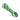 A close-up, angled view of the Striped Chillum, showing its green glass body with white stripes.