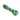 Close-up shot of the Striped Chillum, a green glass pipe with white stripes, angled against a plain white background.