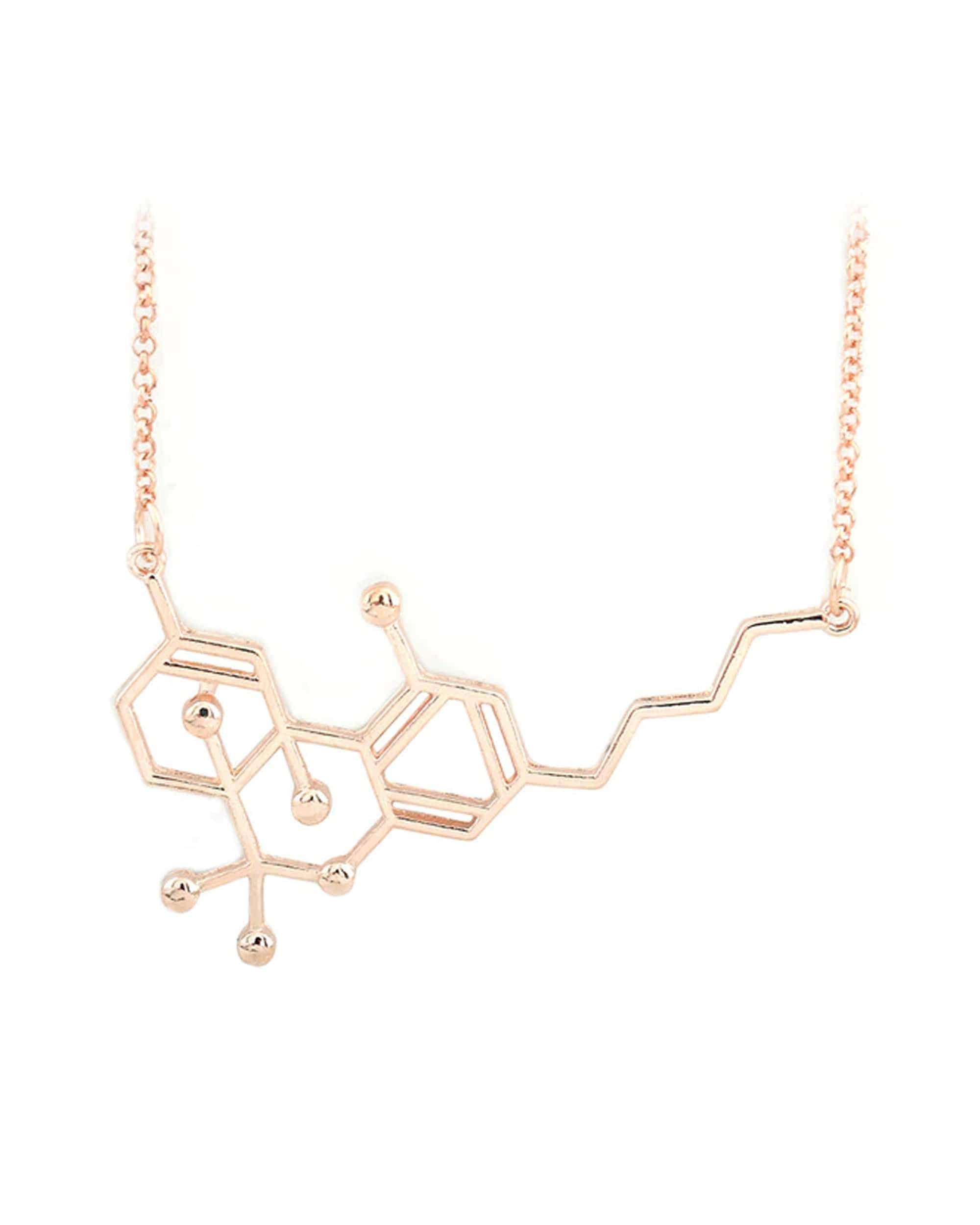 Gold THC Molecule Necklace