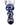 A close-up, angled view of the Wig Wag Nectar Collector, showcasing its blue and clear glass construction.