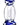 A studio shot of the Wig Wag Nectar Collector, displaying its swirling blue and white glass design in a vertical composition.