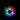 Top-down view of the Ooze Movez Wireless Speaker 510 Vape Battery showing a circular RGB halo of green, yellow, pink, blue and purple lights around a central logo on a glossy black body