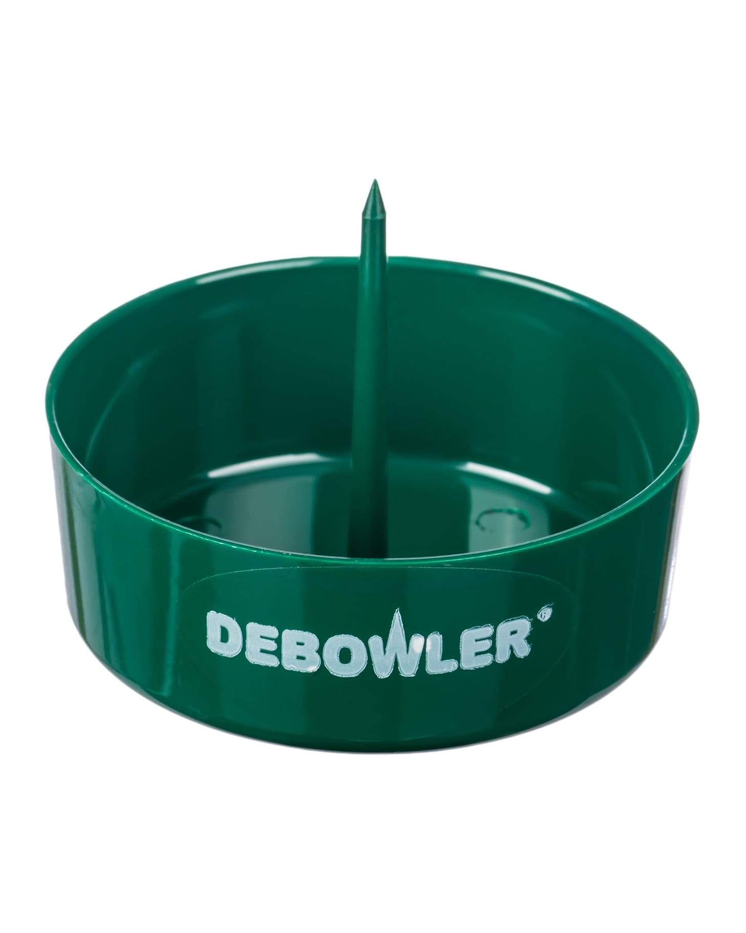 A straight-on view of the Debowler, showing the interior of the bowl with a smooth, dark surface.
